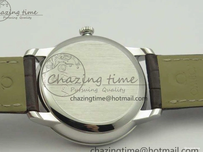 0119 FashionForward De Ville Prestige Real Power Reserve SS TW 1:1 Best Edition White Dial SS Markers On Leather Strap A 8095